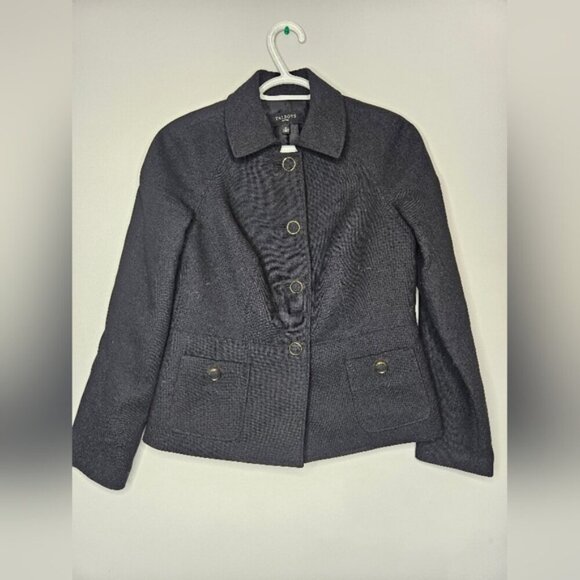 Talbots Women's Black Button Lined Collar  Jacket. Size 6p - Picture 2 of 10